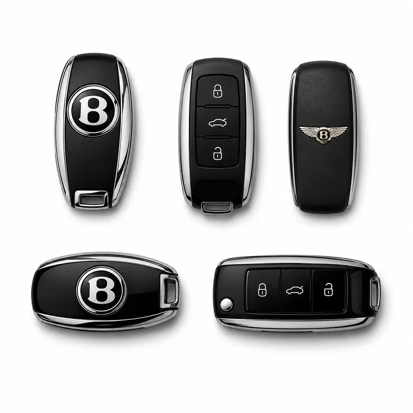 A range of Bentley keys and fobs we cut and program in West Palm Beach, FL