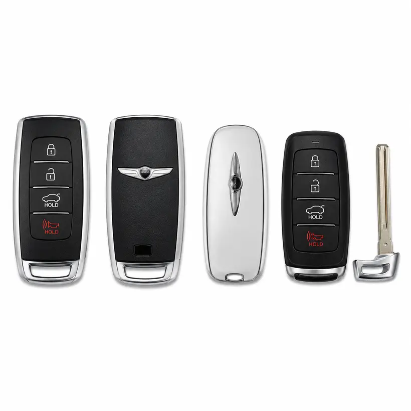 A range of Genesis keys and fobs we cut and program in West Palm Beach, FL