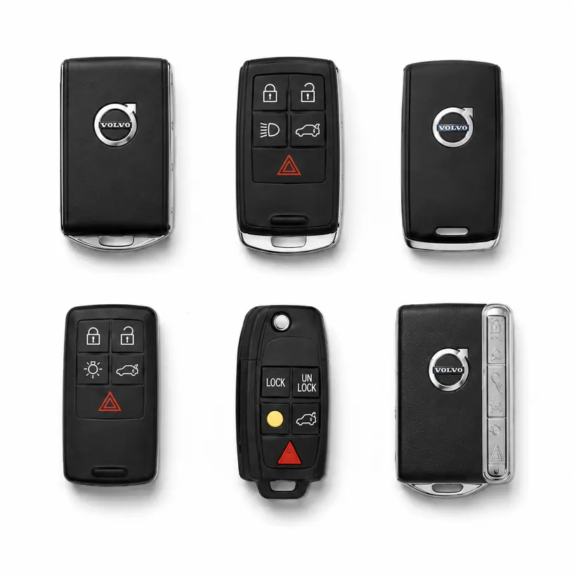 A range of Volvo keys and fobs we cut and program in West Palm Beach, FL